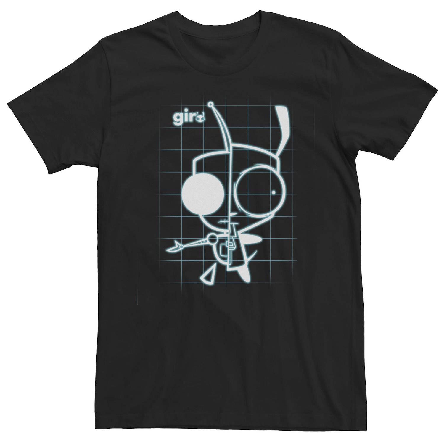 

Мужская футболка Invader Zim Gir Schematic Licensed Character, черный