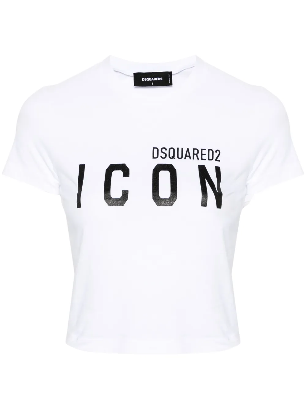 

Укороченная футболка с логотипом DSQUARED2, белый