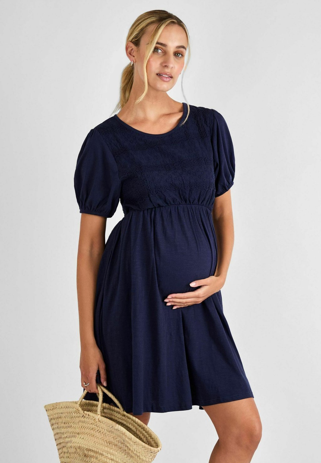 

Повседневное платье MATERNITY FIT BRODERIE MATERNITY MINI JoJo Maman Bébé, синий