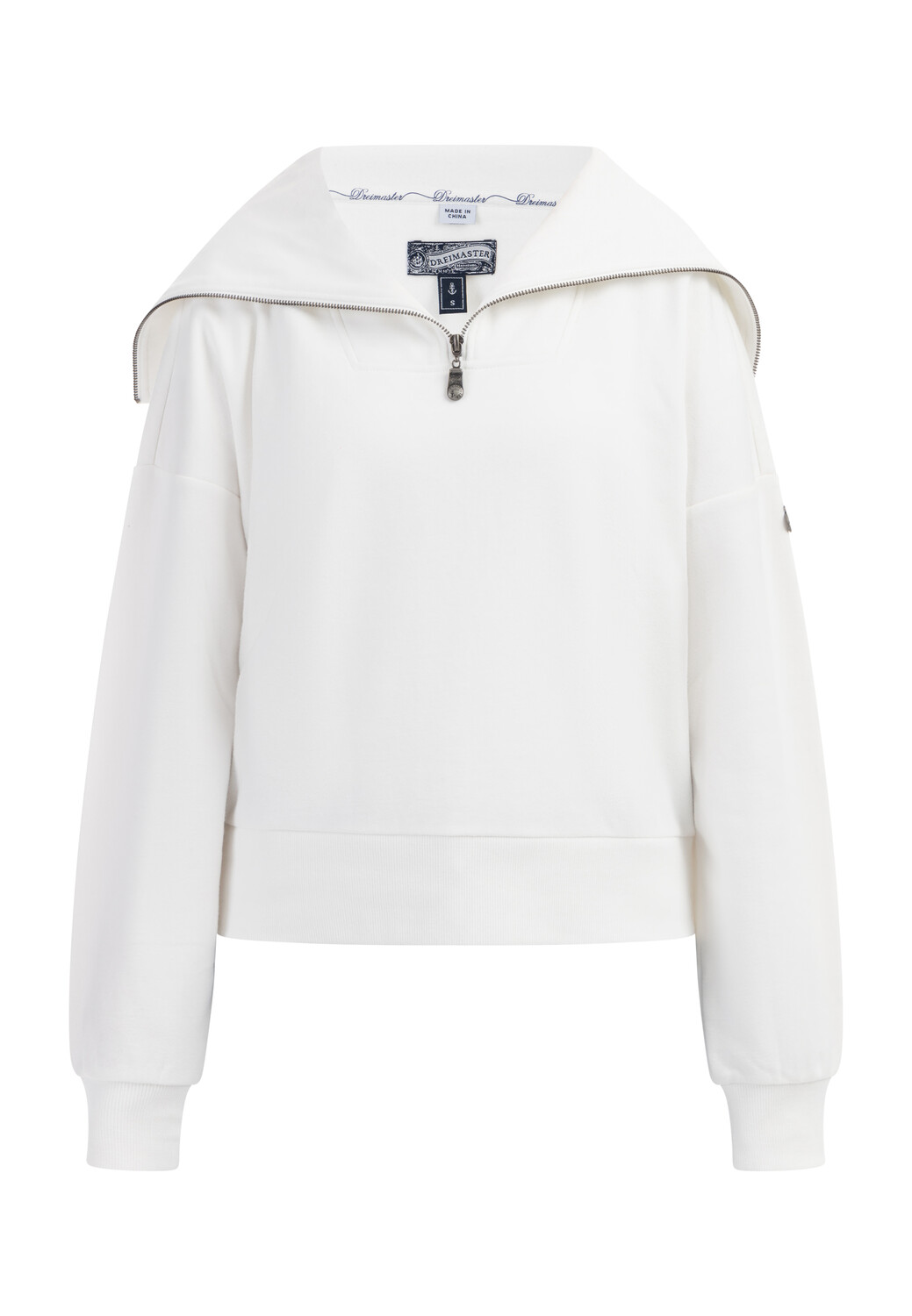 

Толстовка DreiMaster Oversize Troyer Sweater, белый