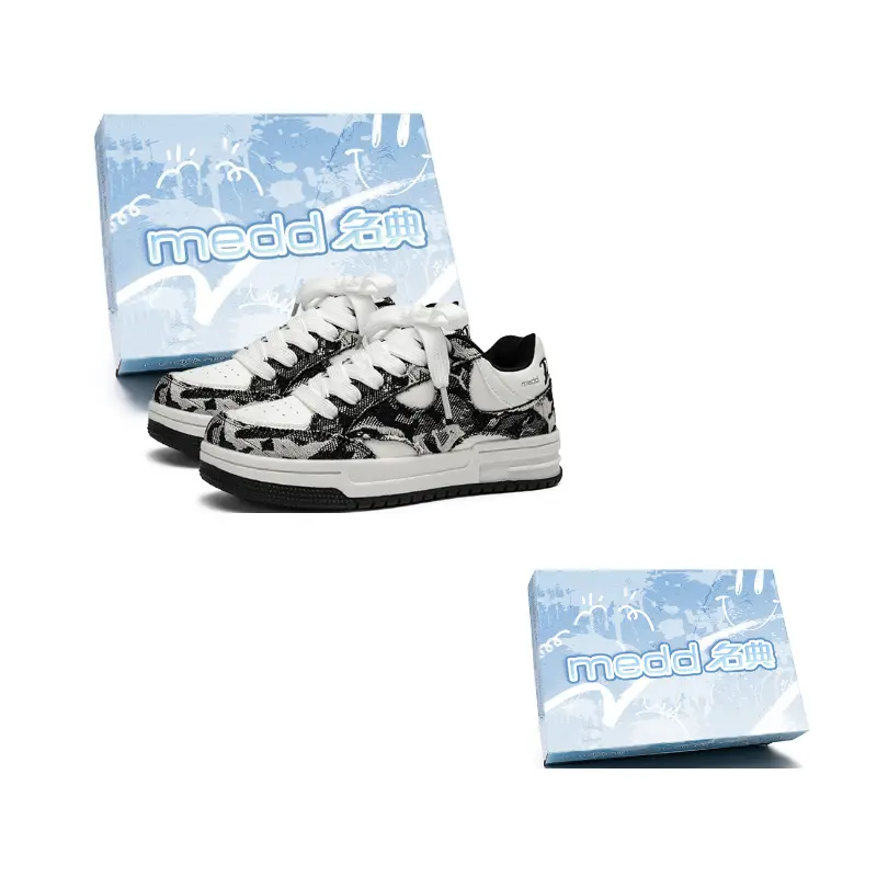 

Medd Теплые низкие скейтерские кроссовки для увеличения роста унисекс коробка - белый черный (без подкладки), цвет White Black (Unlined)