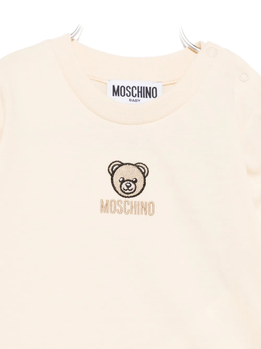 Свитшот с вышивкой в стиле Тедди Moschino Kids, нейтральный — фото 3