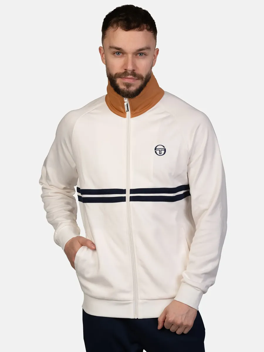 

Тренировочная куртка Sergio Tacchini "Тренировочная куртка Sergio Tacchini DALLAS TRACK TOP", без капюшона, на молнии, цвет Gardenia/Meerkat