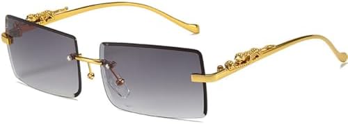 

Солнцезащитные очки без оправы прямоугольной формы для женщин и мужчин. Модные новые солнцезащитные очки для женщин. Очки-маски с защитой от УФ-излучения UV400 MTZJH, Gradient Gray