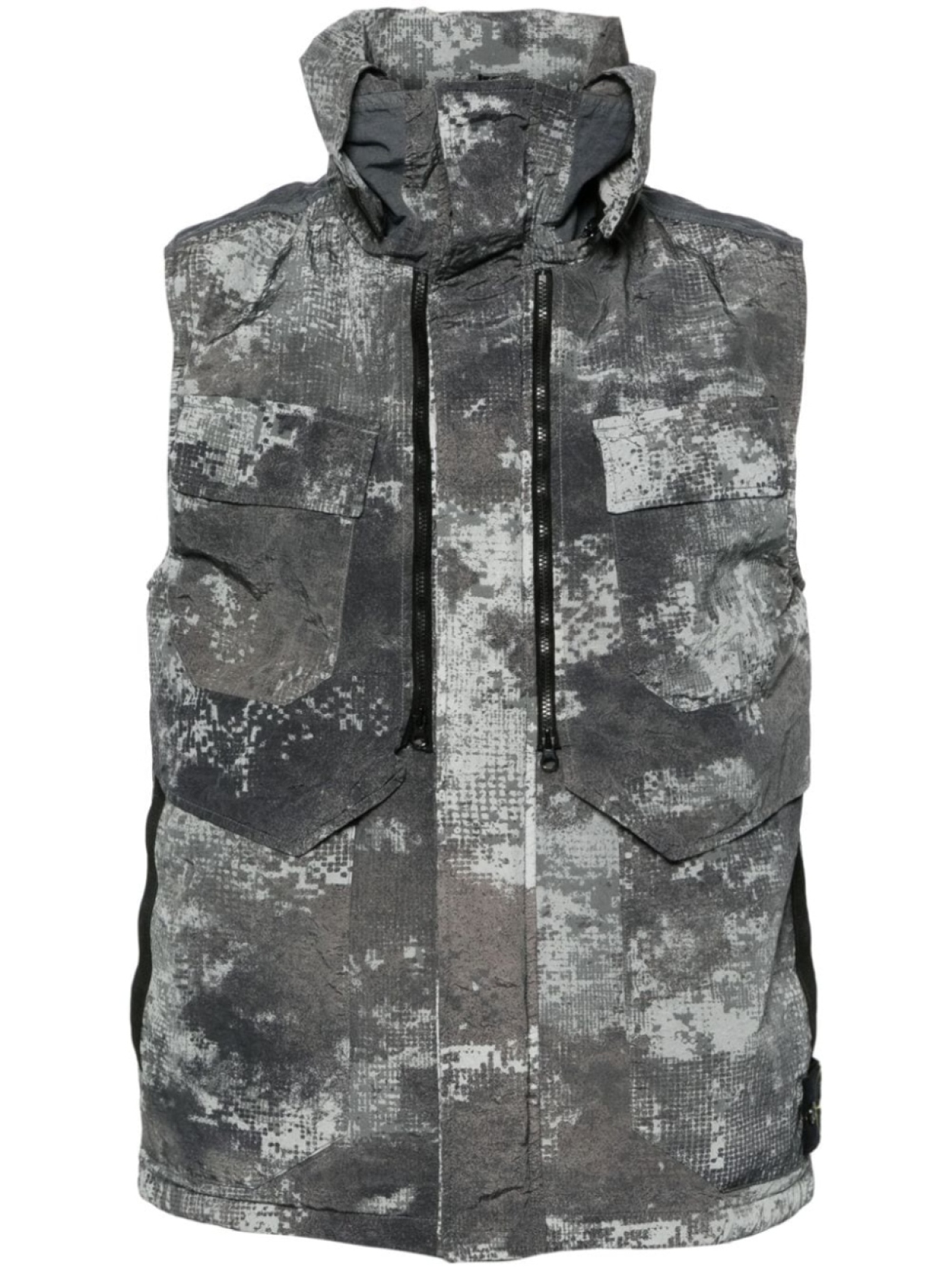 

Stone Island дутый жилет Dissolving Grid Camo, серый