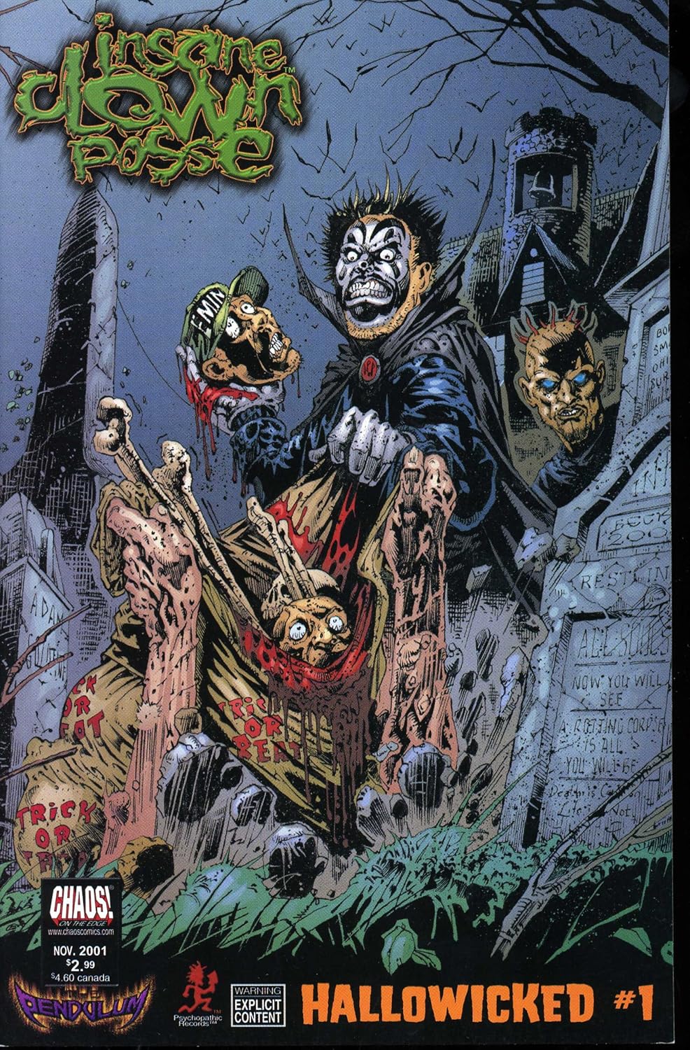 

ICP INSANE CLOWN POSSE COMIC THE PENDULLUM HALLOWICKED #1A