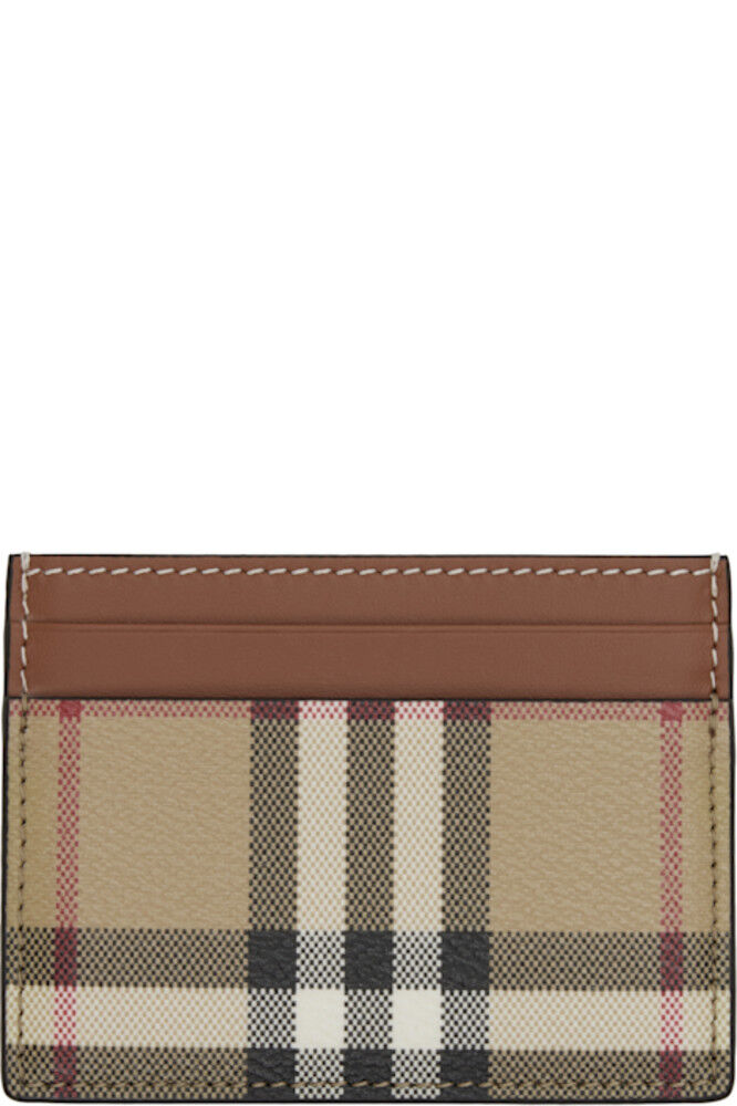 

Держатель для карт в клетку бежево-коричневого цвета Burberry