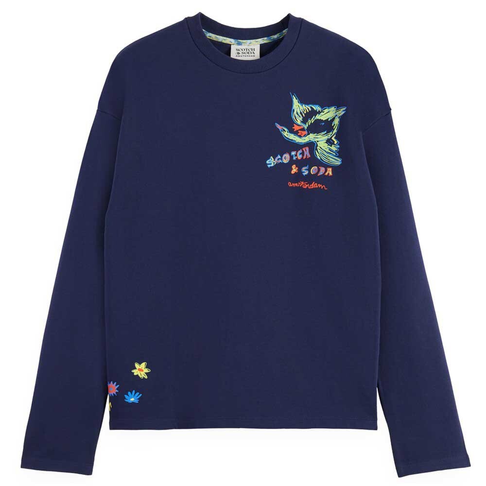 

Толстовка Scotch & Soda Placed Swan Artwork, синий