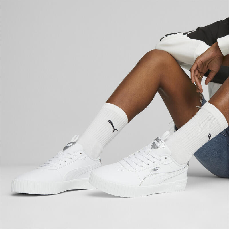 Женские кроссовки Carina 2.0 Pop Up Metallics PUMA White Matte Silver Grey Metallic — фото 2