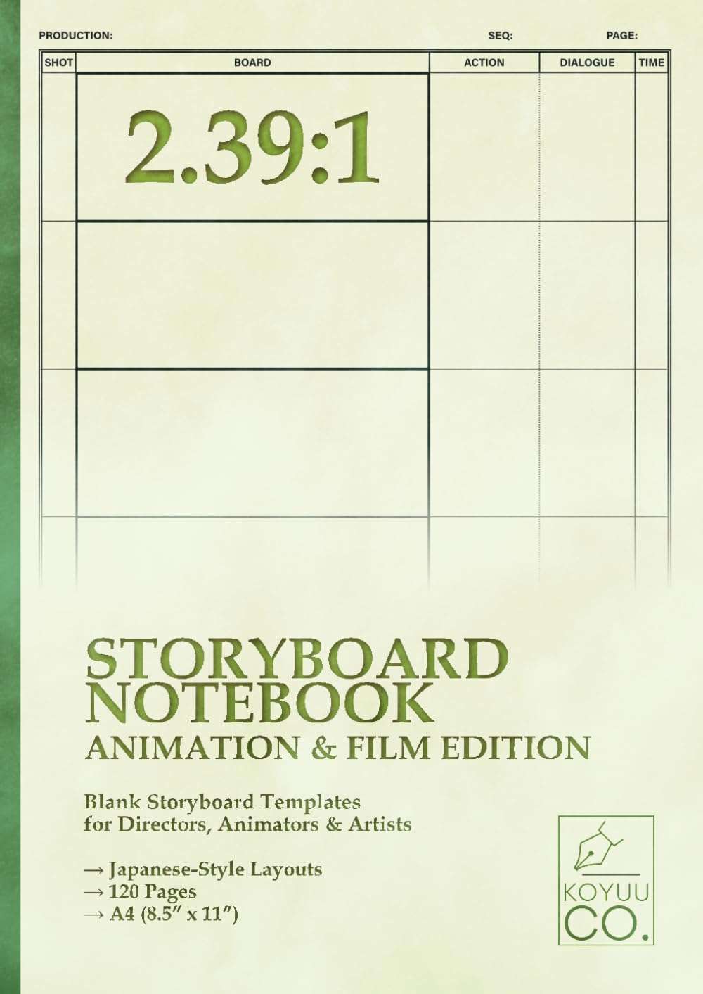 

Storyboard Notebook 2.39:1 - Animation & Film Edition: Blank Storyboard Templates for Directors, Animators & Artists | Japanese-Style Layouts | 120 Pages | A4 (8.5" x 11") (Independently published)