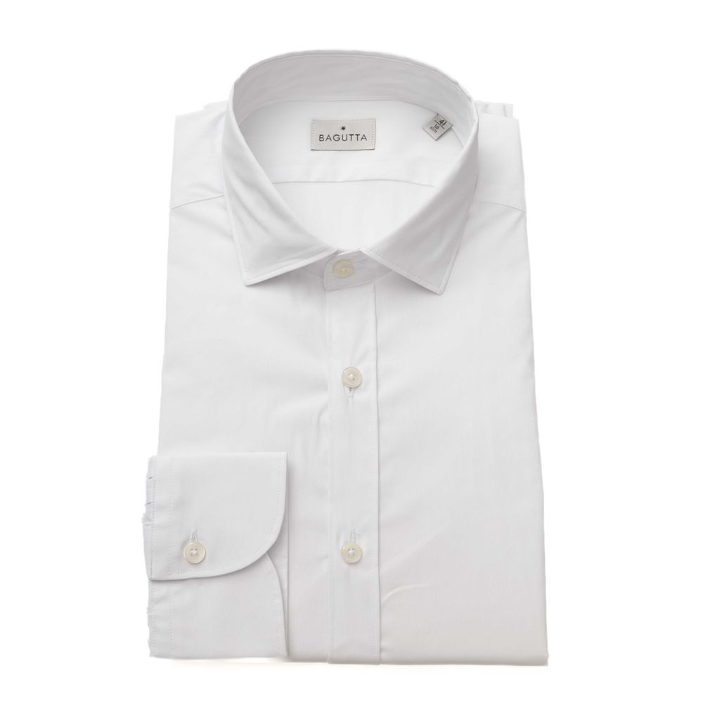 

Белая хлопковая мужская рубашка Slim Fit с французским воротником Bagatt