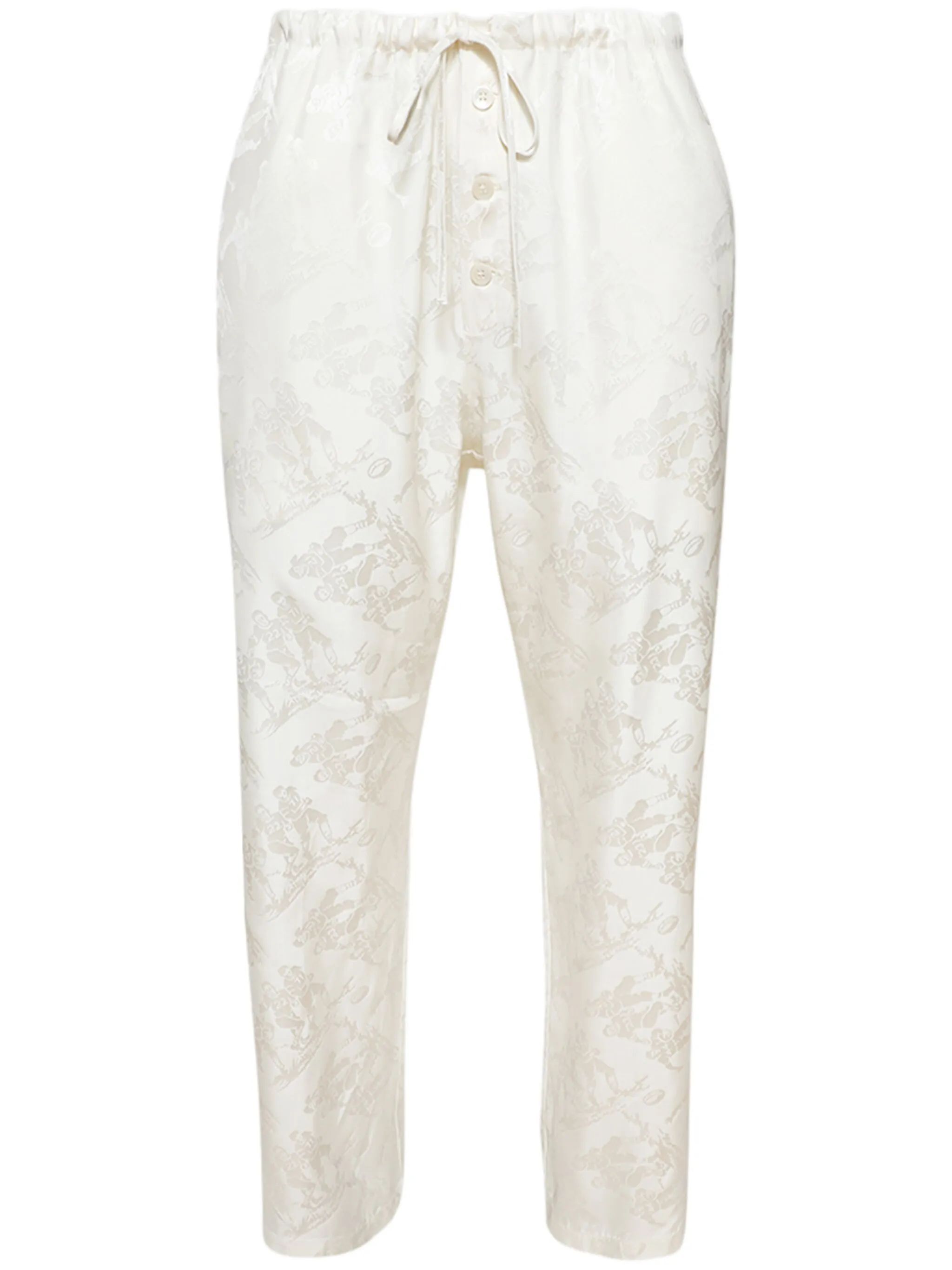 

Жаккардовые пижамные брюки Bode, белый
