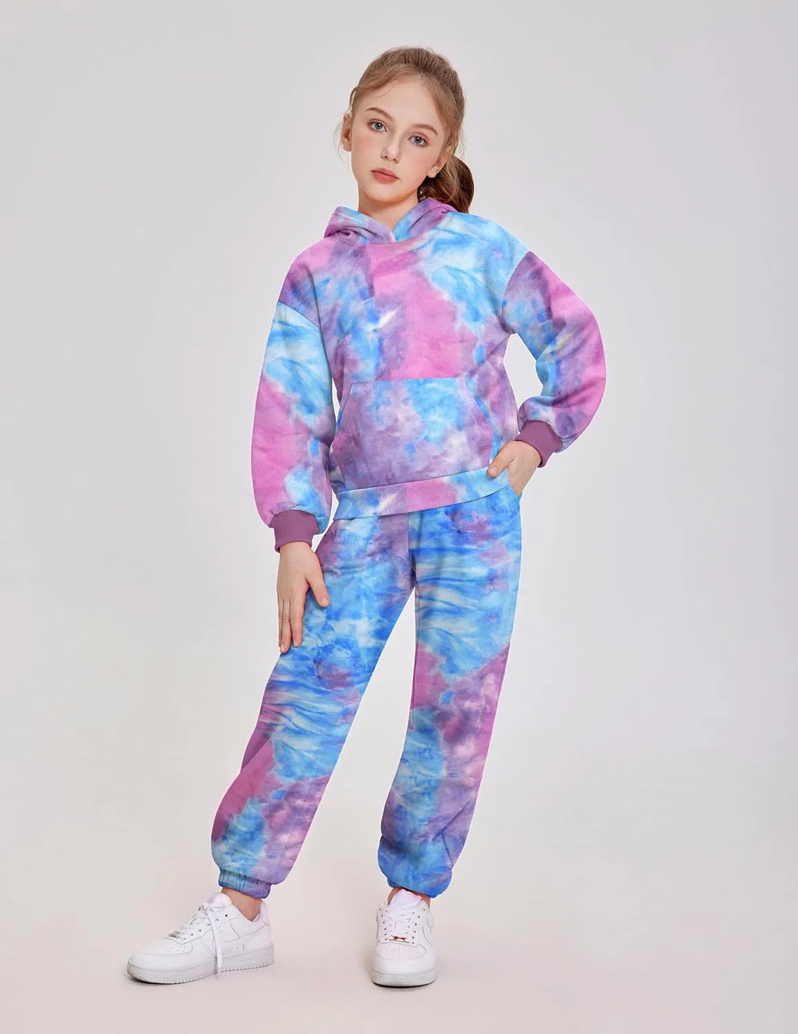 Детский спортивный костюм из толстовки и штанов, оверсайз, Purple&blue — фото 3