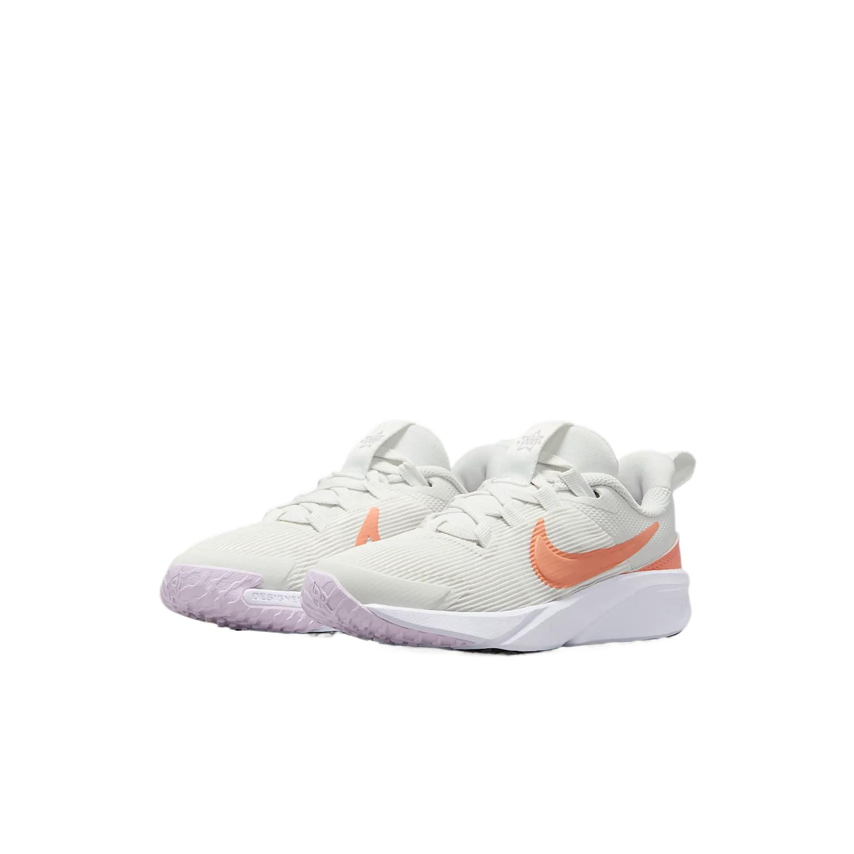 Nike Star Runner 4 устойчивые к истиранию низкие детские беговые кроссовки white kids' — фото 4