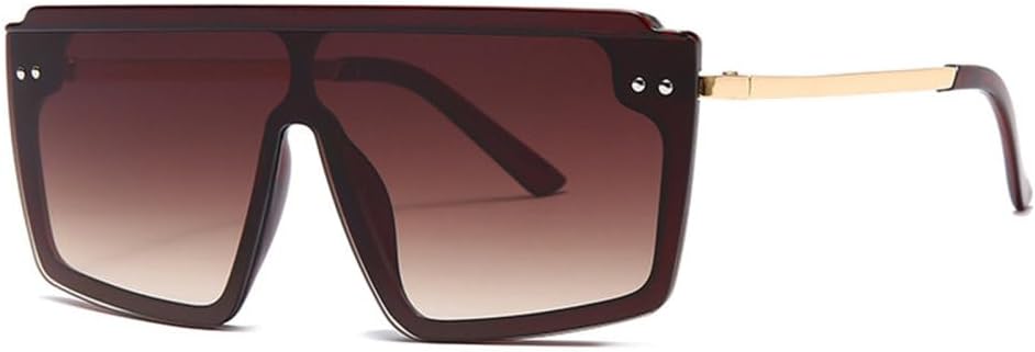 

Винтажные модные солнцезащитные очки большого квадратного размера для женщин и мужчин, стильные солнцезащитные очки с плоской оправой и защитой от УФ-излучения (UV400) MTZJH, C3