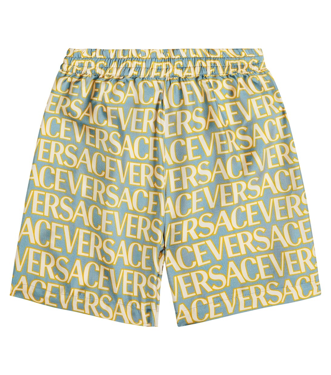 

Шорты из шелковой твила с логотипом Versace, разноцветный