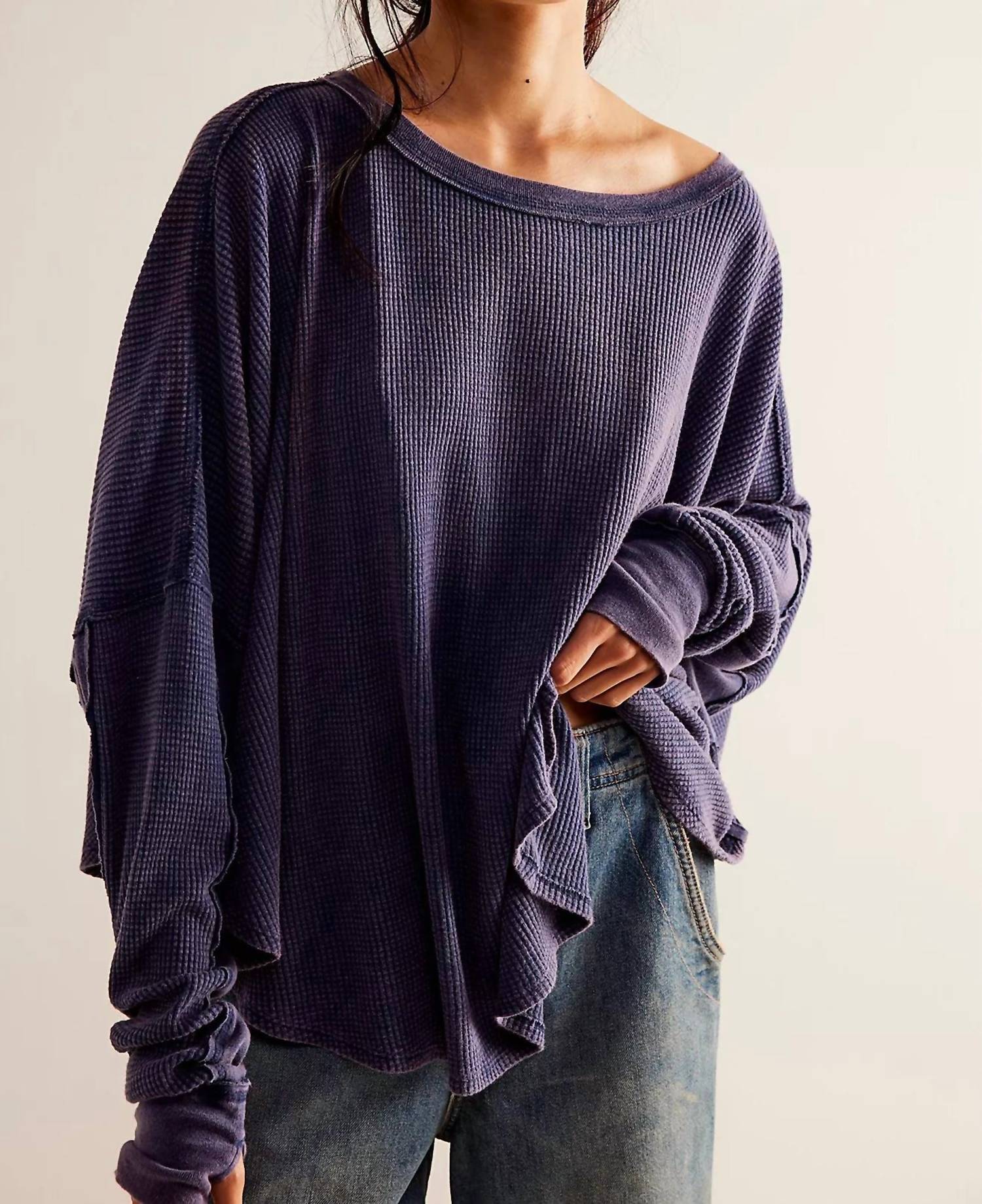 

Микрофон Drop Термотоп В Темно-Синем Цвете Free People