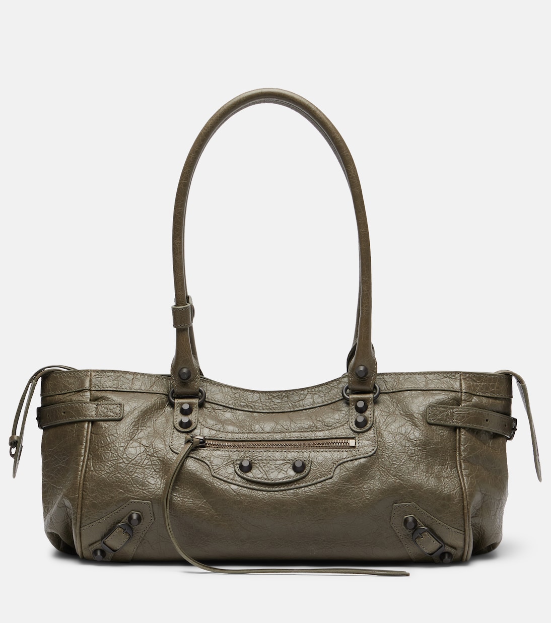 

Кожаная сумка-тоут Le City East-West Balenciaga, Army Green
