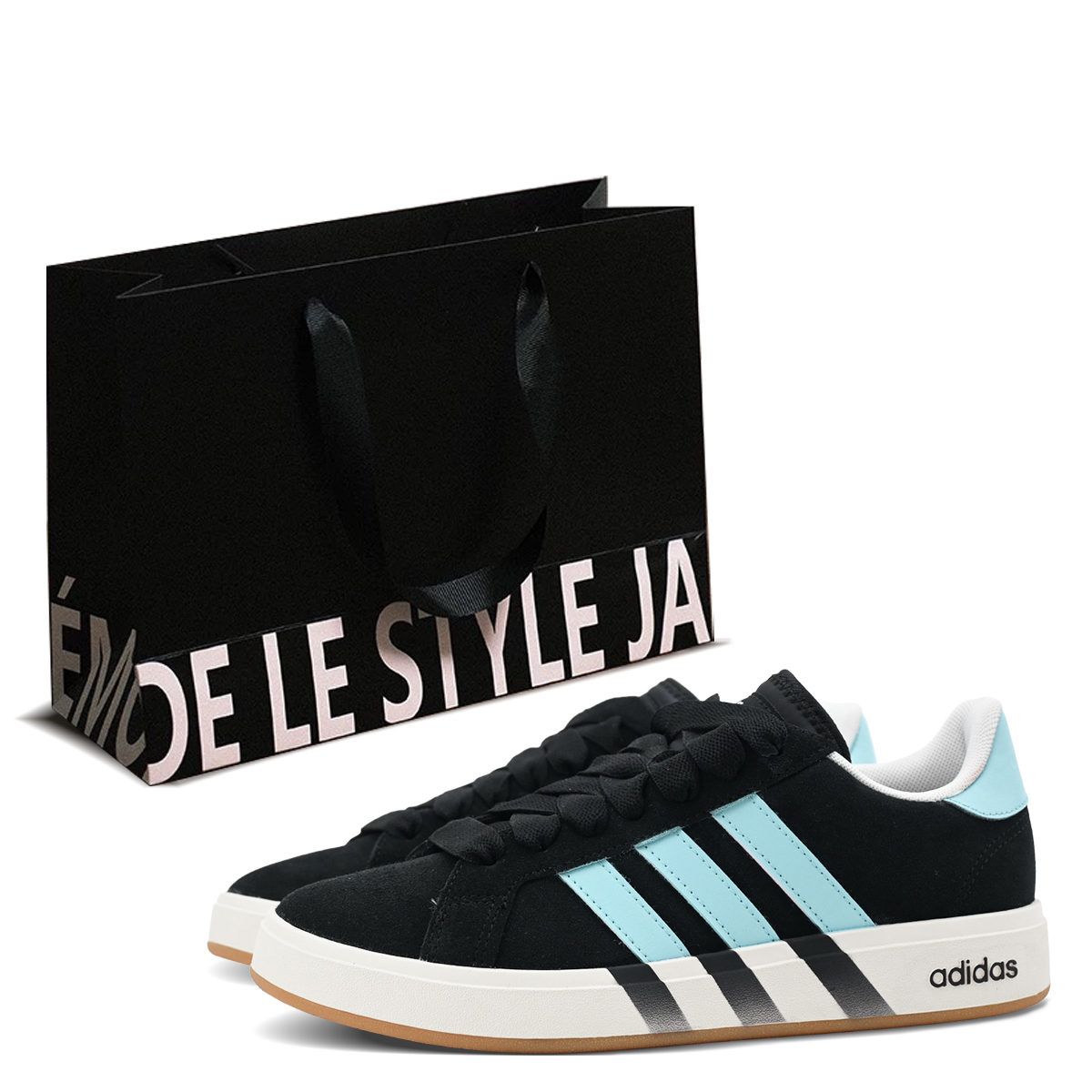 

Adidas Кроссовки Grand Court Base 00s Qingbo, сумка для покупок, синий, удобные, износостойкие, низкие, для скейтбординга, унисекс