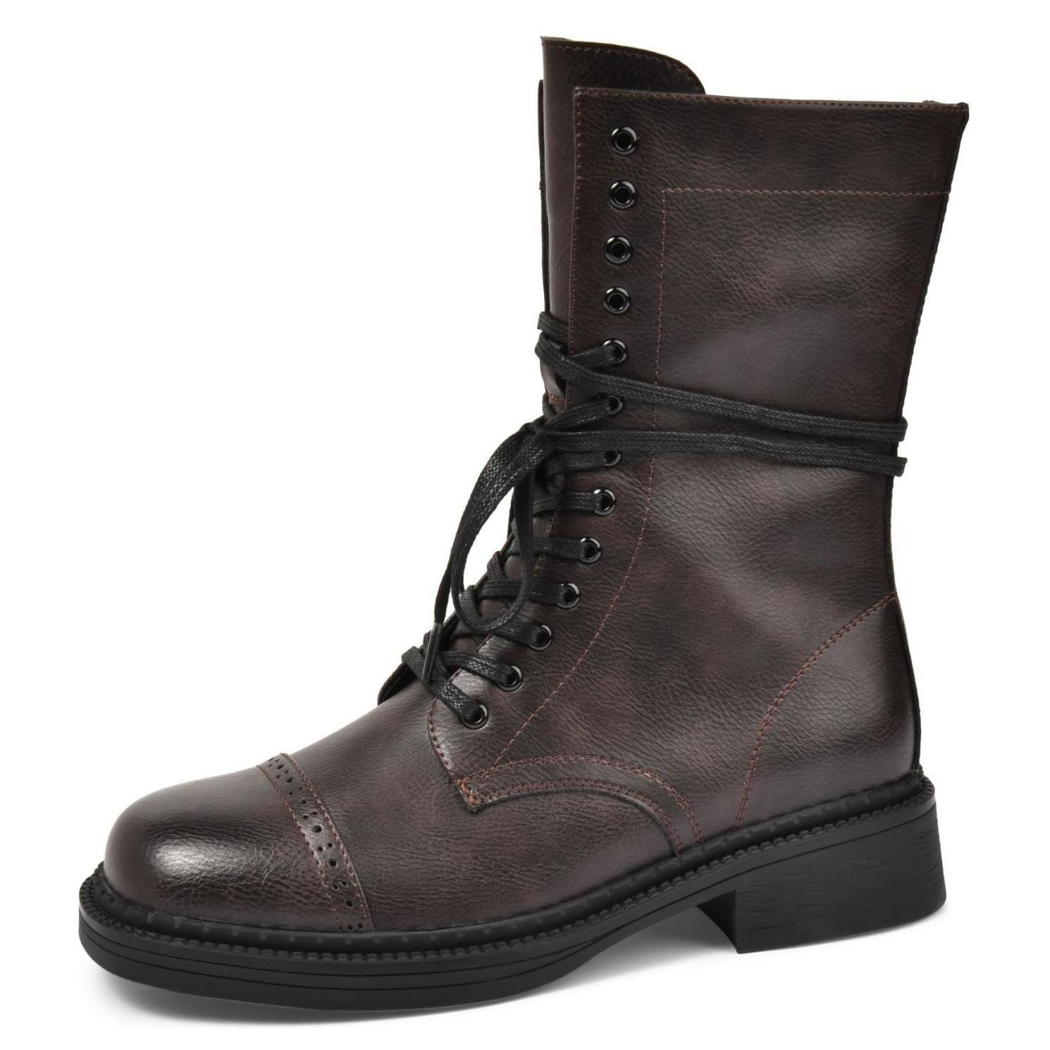 TOOMANYSHOES Оксфордские короткие ботинки Мартин женские коричневые, цвет Brown — фото 4