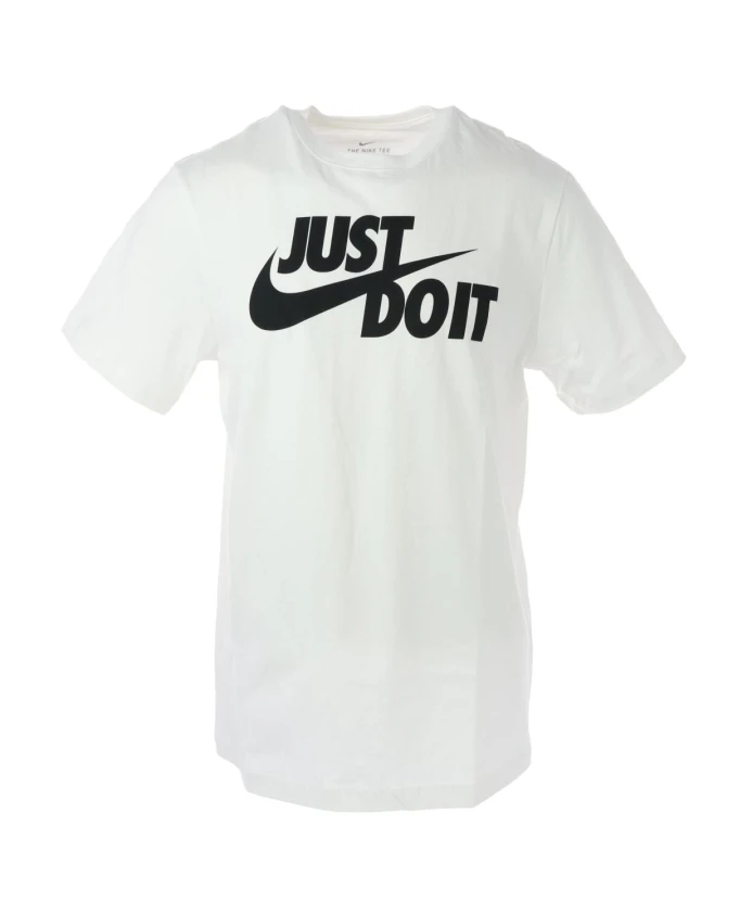 

Футболка с принтом, короткие рукава, круглый вырез. Nike, белый