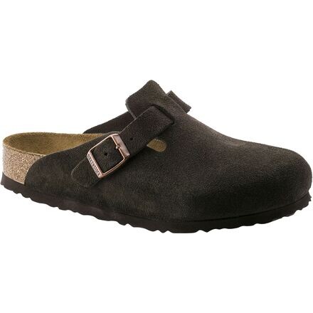 Женские сабо Birkenstock Boston замшевые с мягкой стелькой, коричневый — фото 2