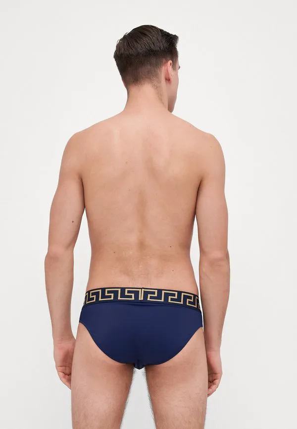 Плавки с низкой посадкой vita с новым логотипом Versace, Blue/Gold — фото 3