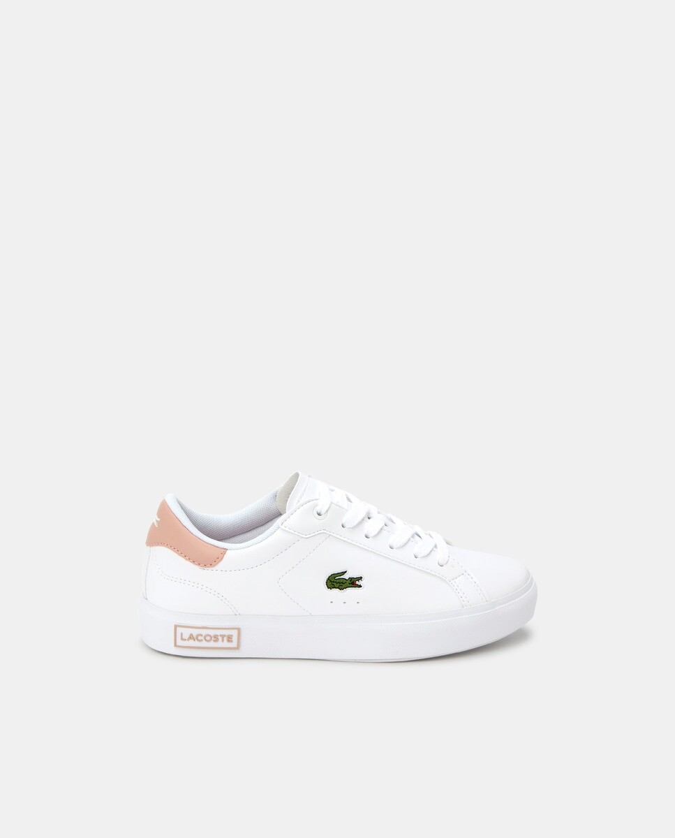 

Белые кроссовки для мальчика с логотипом Lacoste, белый