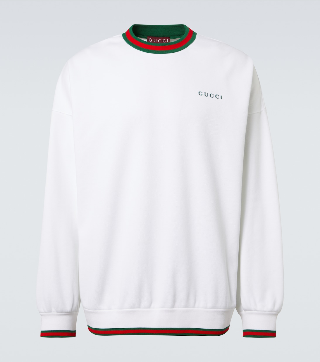 

Логотип свитшота из хлопкового микса Gucci, White/Mix