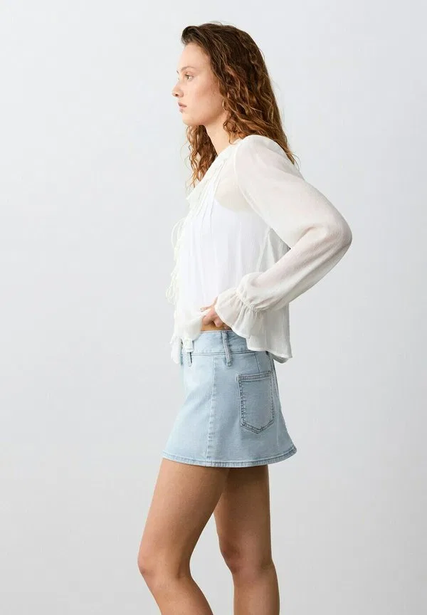 Подростковая юбка а-силуэта Mango Kids, Blue Denim — фото 3