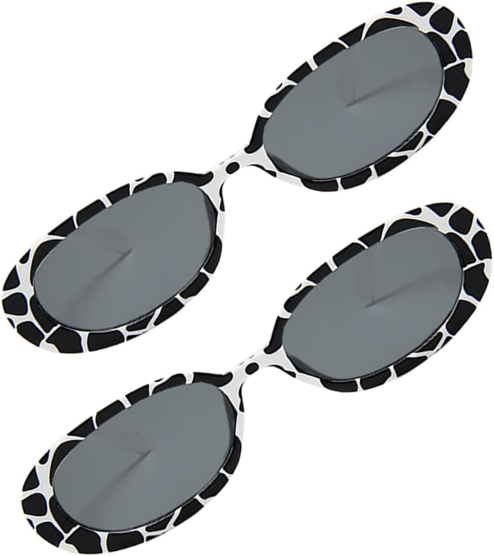 

Солнцезащитные очки Uonlytech 2 шт. с принтом под коровью шкуру. Легкие, модные, для женщин, для вечеринок и маскарадов. Удобные, стильные, в стиле ретро, Assorted Color