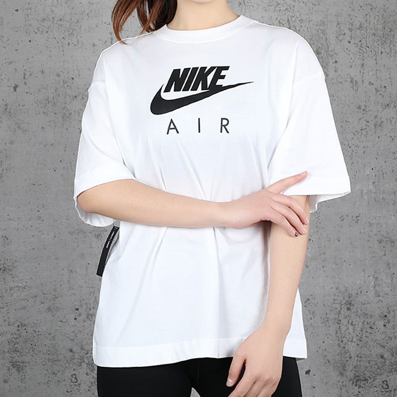 Футболка (WMNS) Nike Air Alphabet Logo Printing Sports Round Neck Pullover Short Sleeve White T-Shirt — фото 3