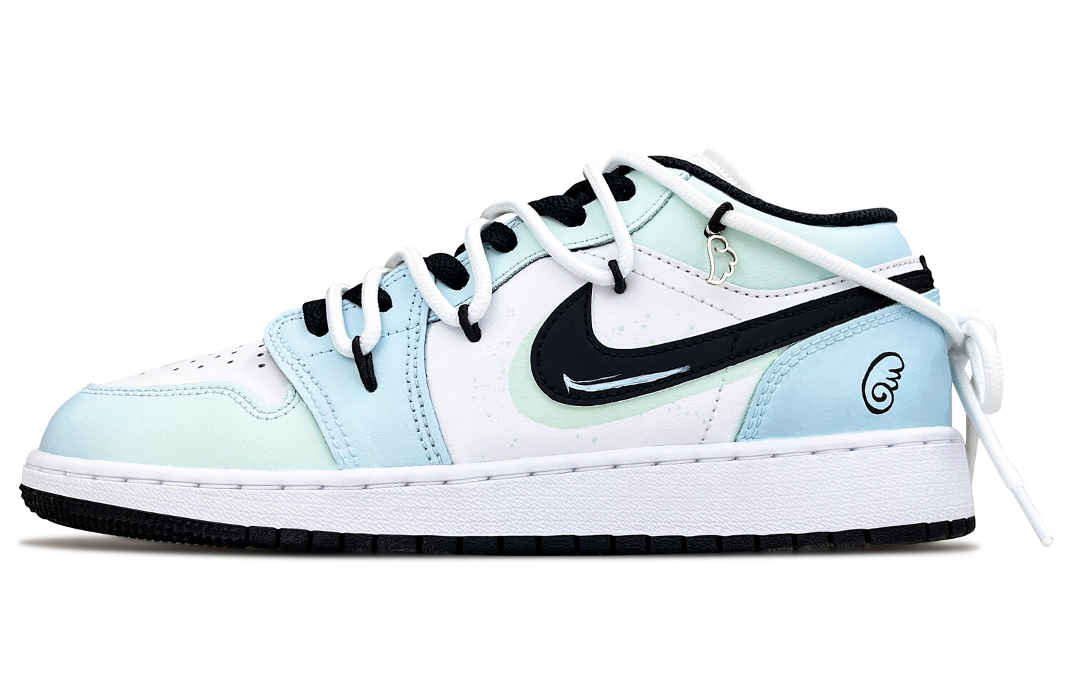 

Кроссовки Air Jordan 1 Vintage Basketball Shoes Women's Low-top Blue/Green/White/Black, цвет Tiffany Blue