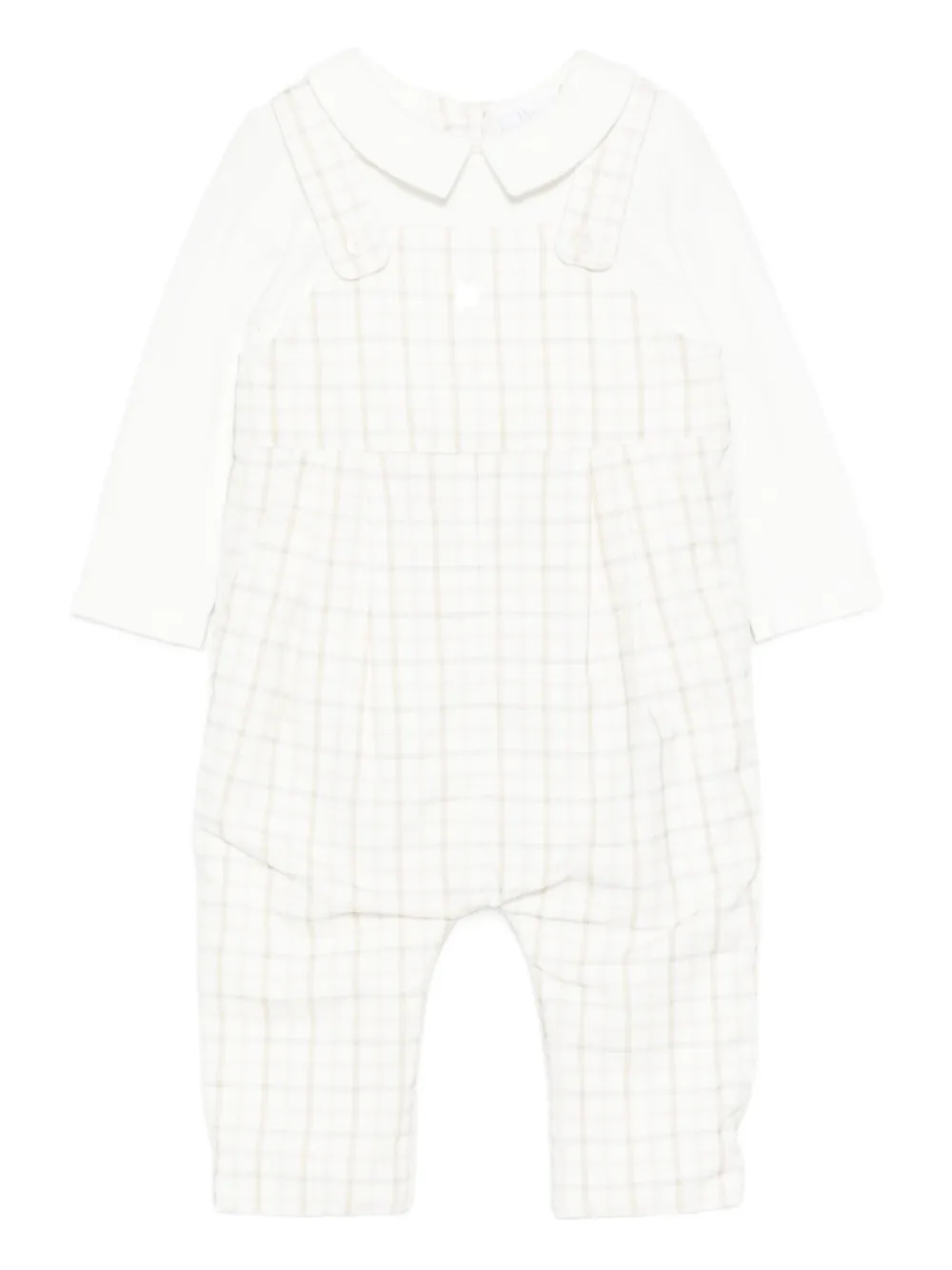 

Клетчатый ромпер с воротником Питер Пэн Patachou, белый