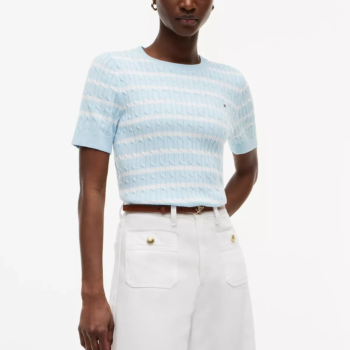 Свитер модели Crew Neck голубой Tommy Hilfiger — фото 4