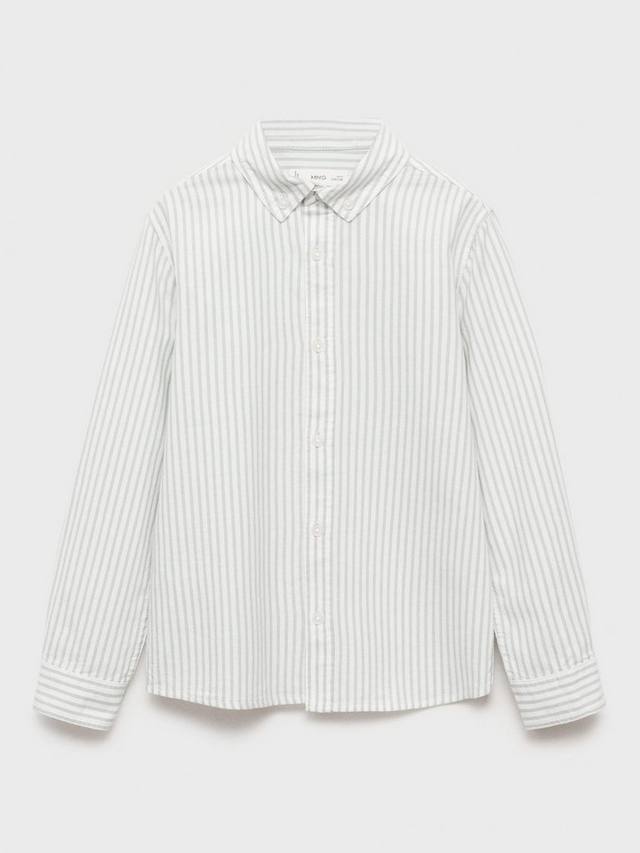 Детская хлопковая полосатая рубашка с длинными рукавами Oxford Mango, Green — фото 3