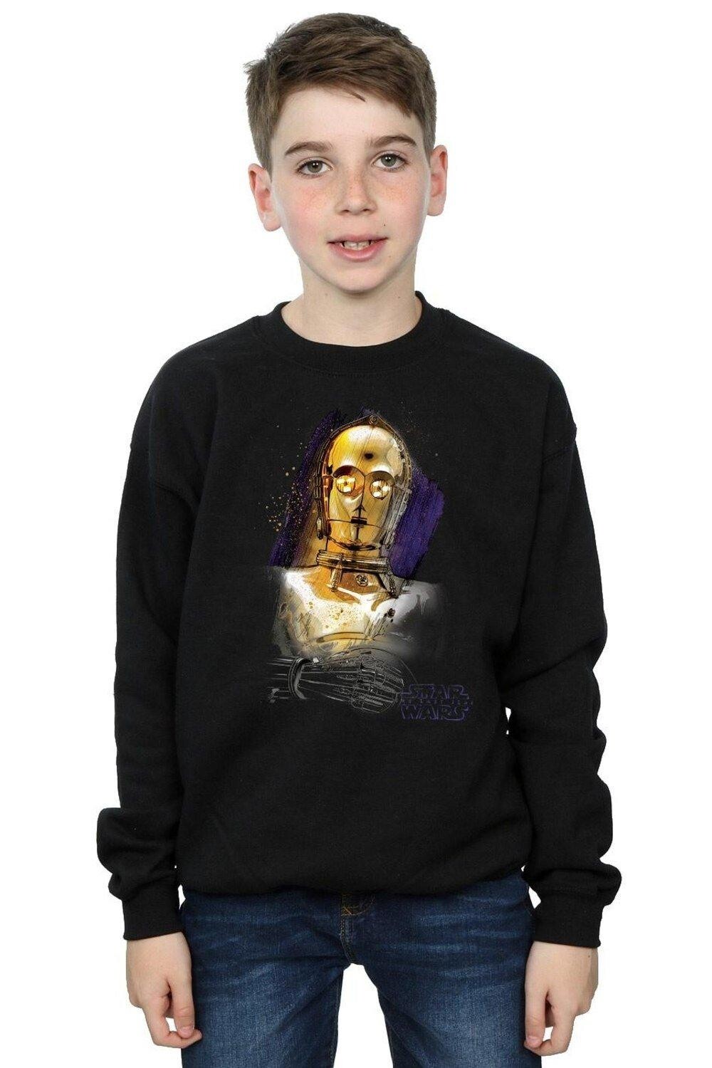 

Толстовка с начесом The Last Jedi C-3PO Star Wars, черный
