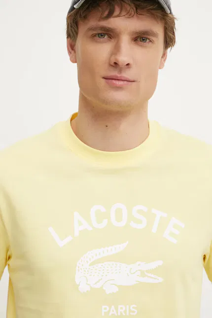 Футболка хлопковая с принтом Lacoste, желтый — фото 4