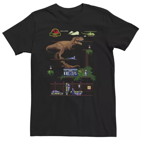 

Футболка с принтом из игры Jurassic Park для крупных размеров Licensed Character, черный