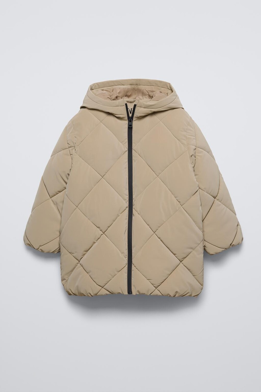

Длинная пуховик ZARA, кэмел