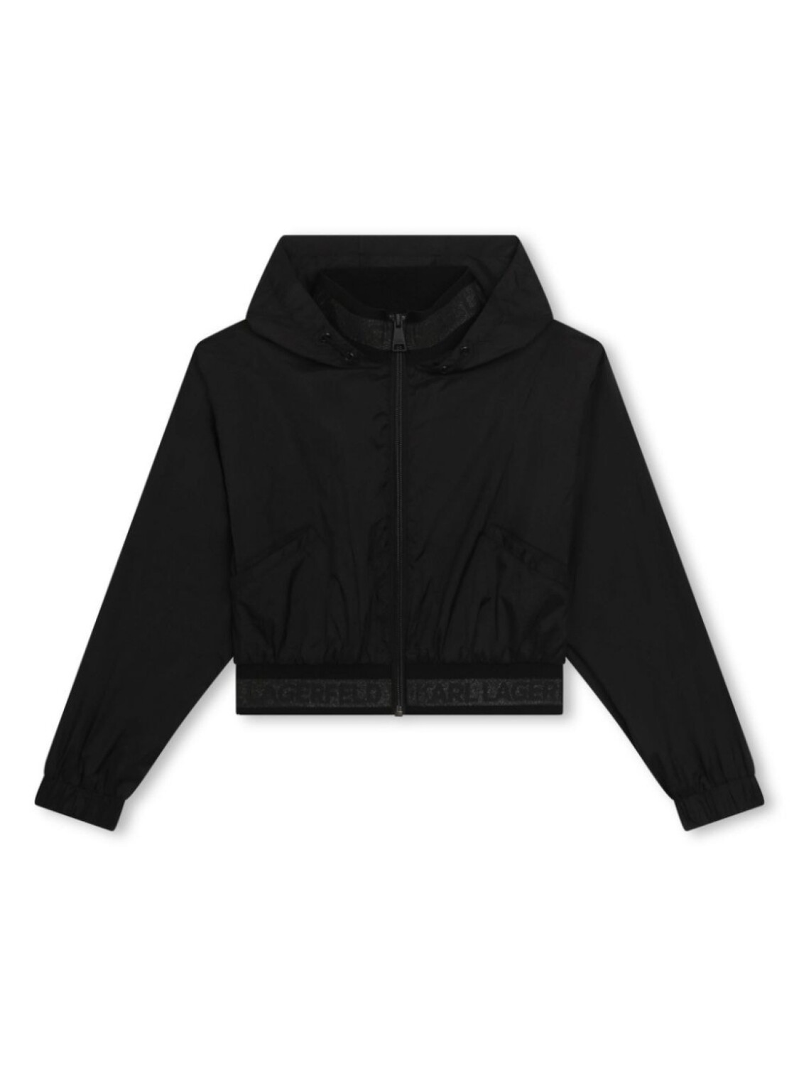 

Karl Lagerfeld Kids куртка с капюшоном и жаккардовым логотипом, черный