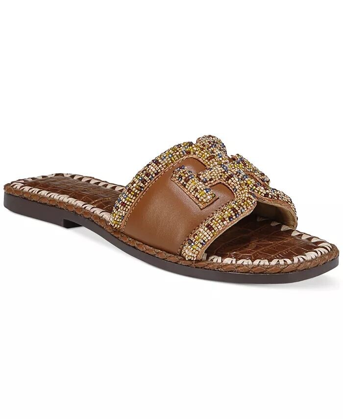 

Женские шлепанцы на плоской подошве Fitz с бисером Sam Edelman, коричневый