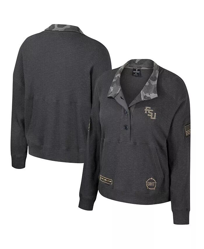 

Женская термоугольная толстовка Henley в стиле милитари «Heather Charcoal Florida State Seminoles OHT» Colosseum