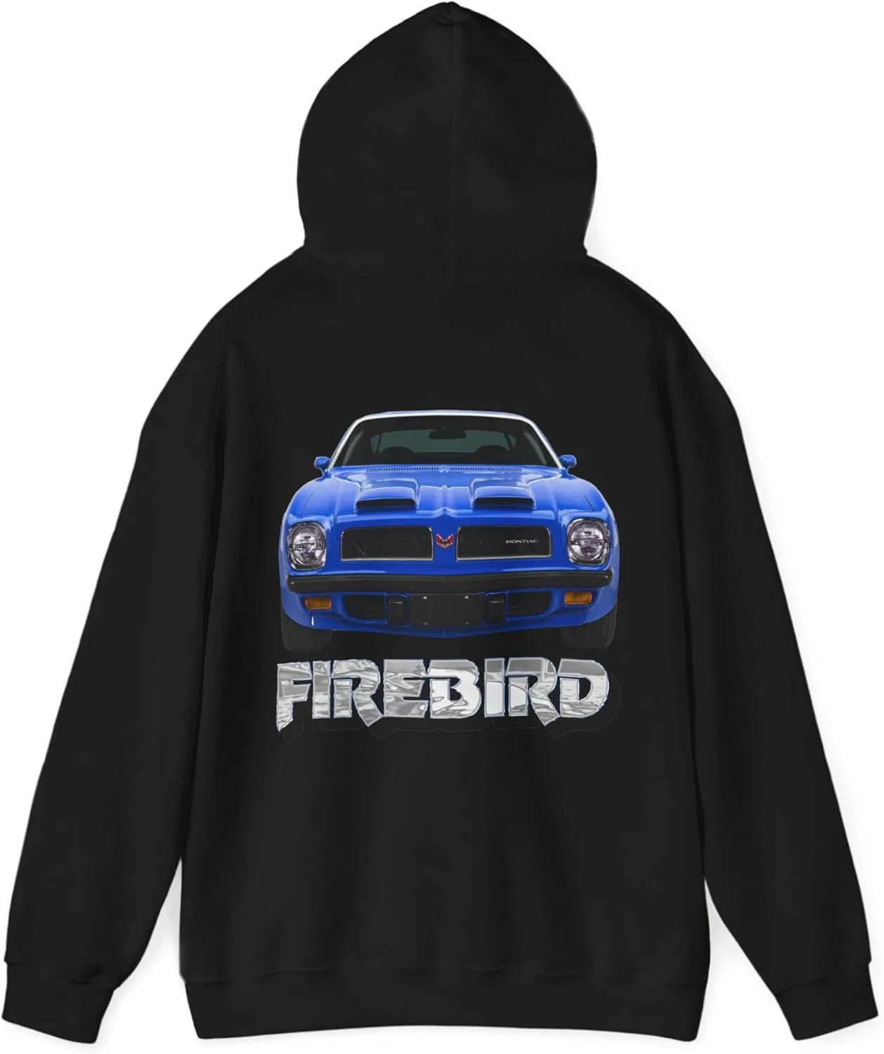 Блу 1974 Firebird худи для автолюбителя, nova, corvette, charger, classic, hot rod GENERIC, черный — фото 2