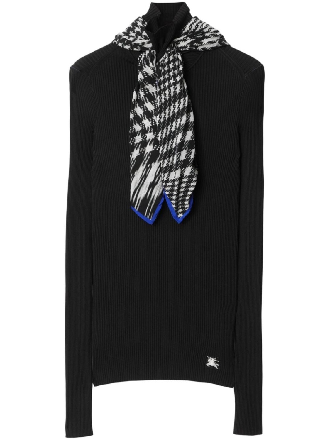 

Burberry джемпер в рубчик с шарфом, черный