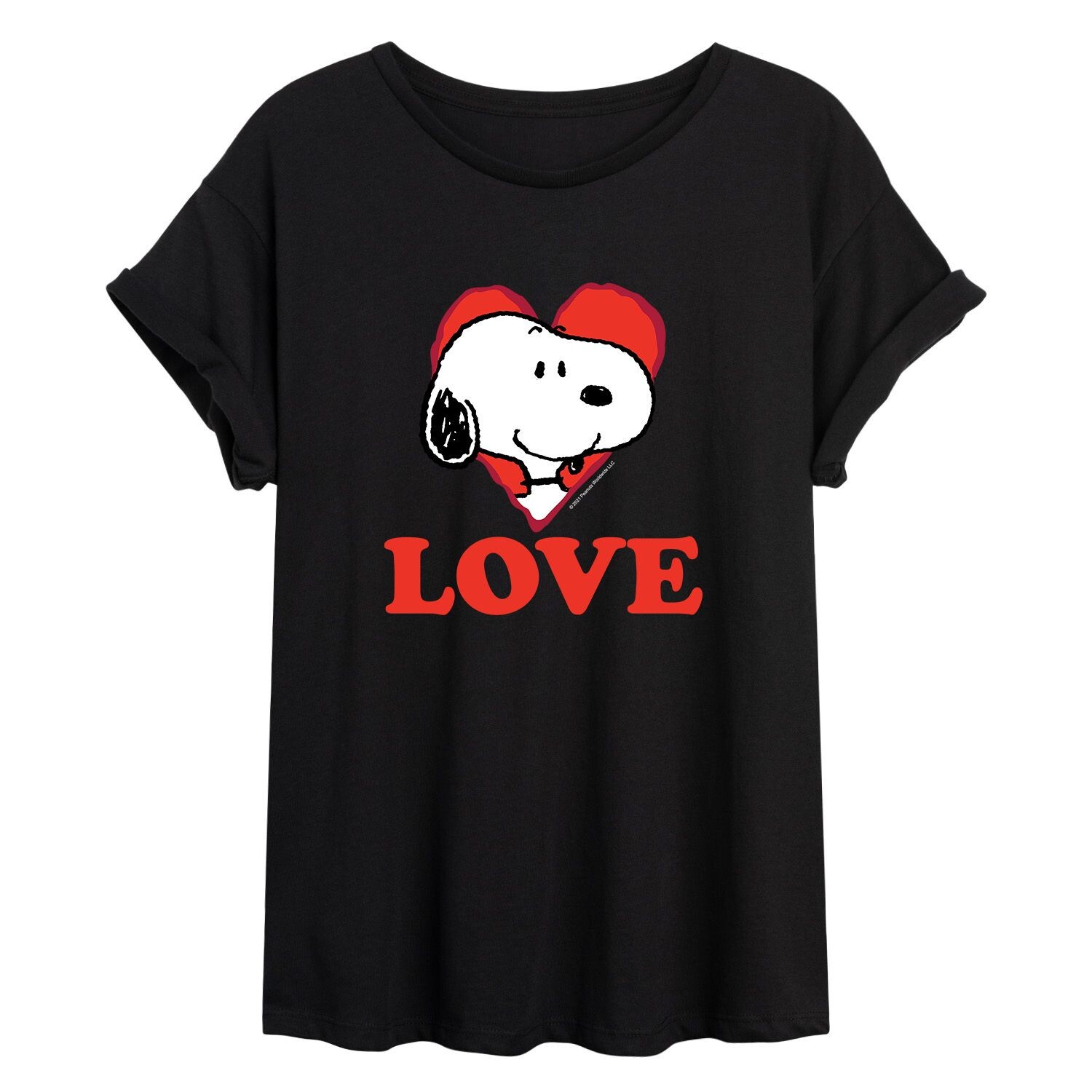 

Детская струящаяся футболка Peanuts Love Snoopy Licensed Character, черный