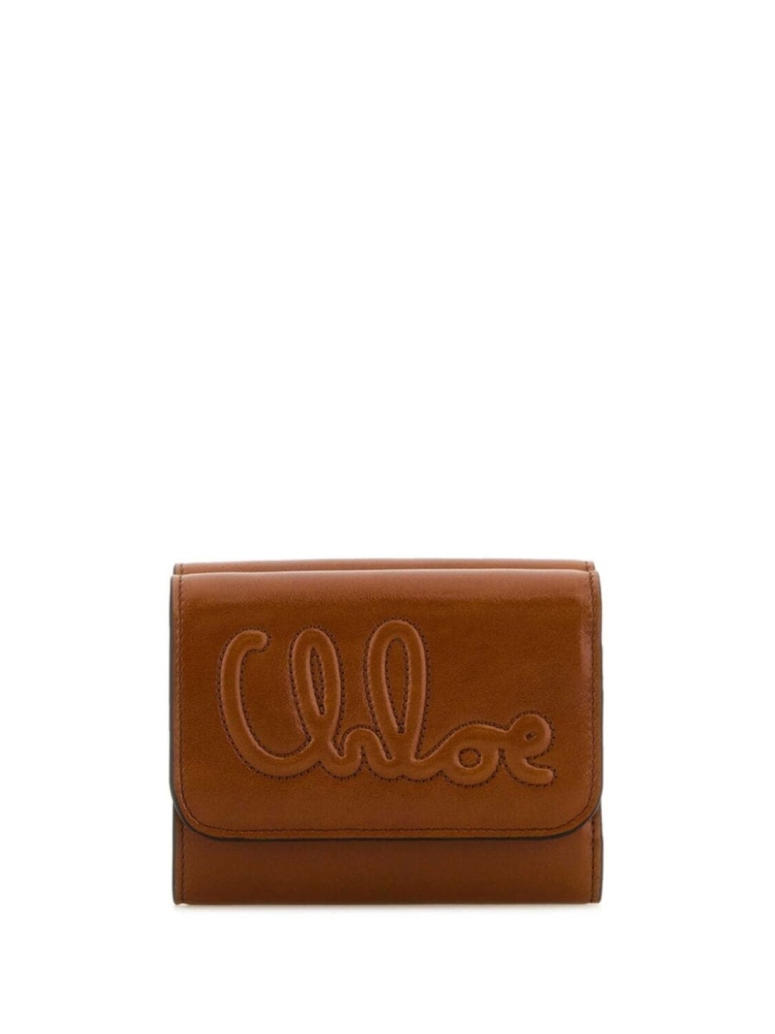 

Кожаный кошелек тройного сложения Chloé, коричневый