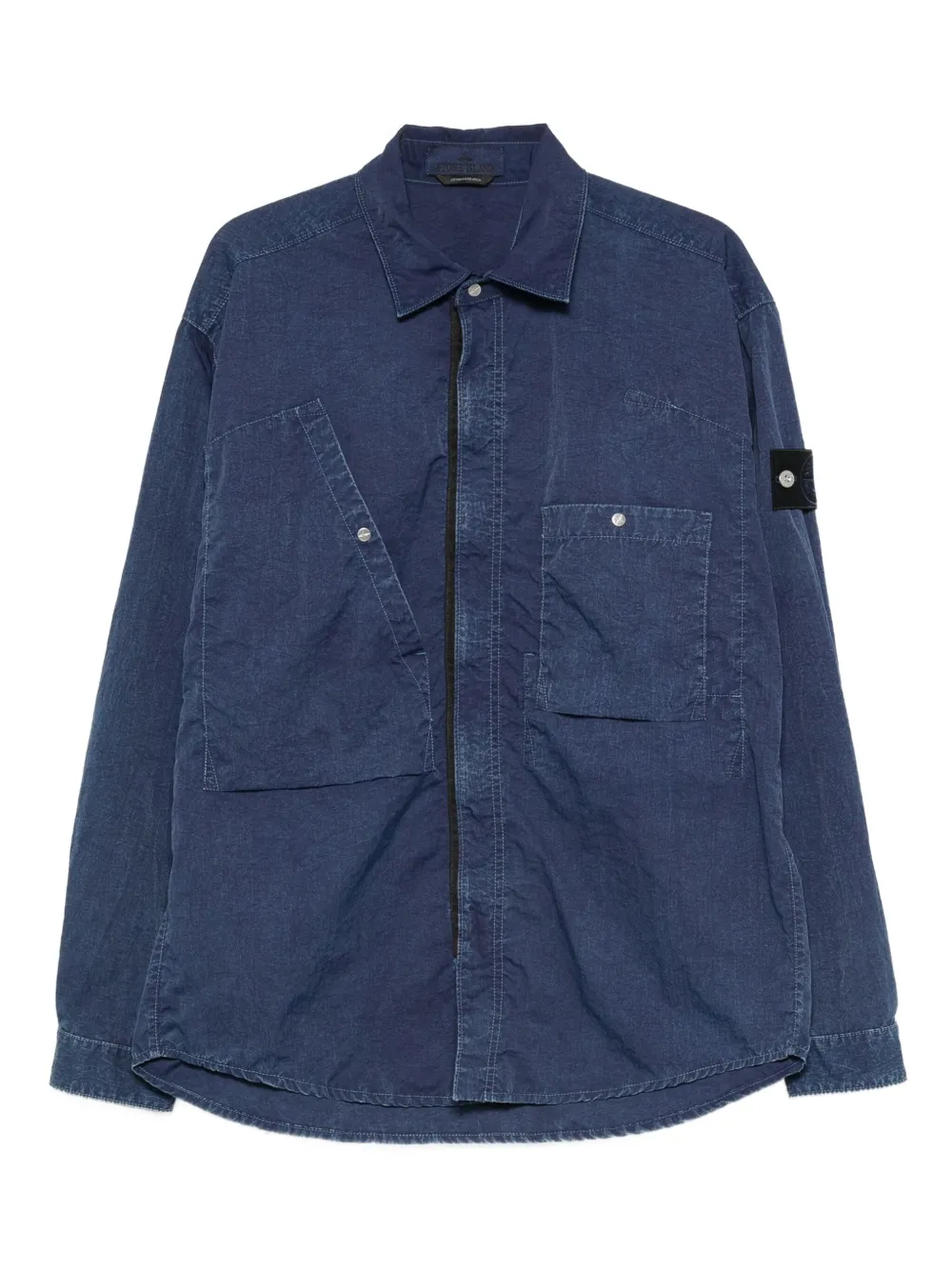 

Рубашка на молнии с карманом Stone Island, синий