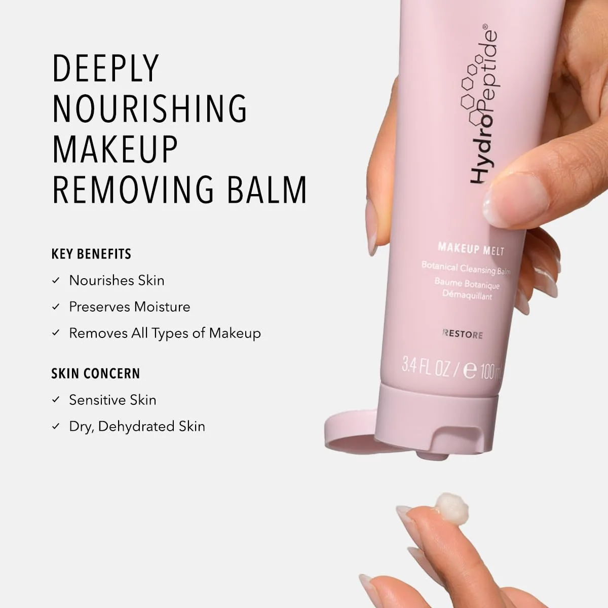 Бальзам для губ HydroPeptide Makeup Melt, Botanical Cleansing Balm, восстанавливает, смягчает и увлажняет губы, 95 мл. — фото 2