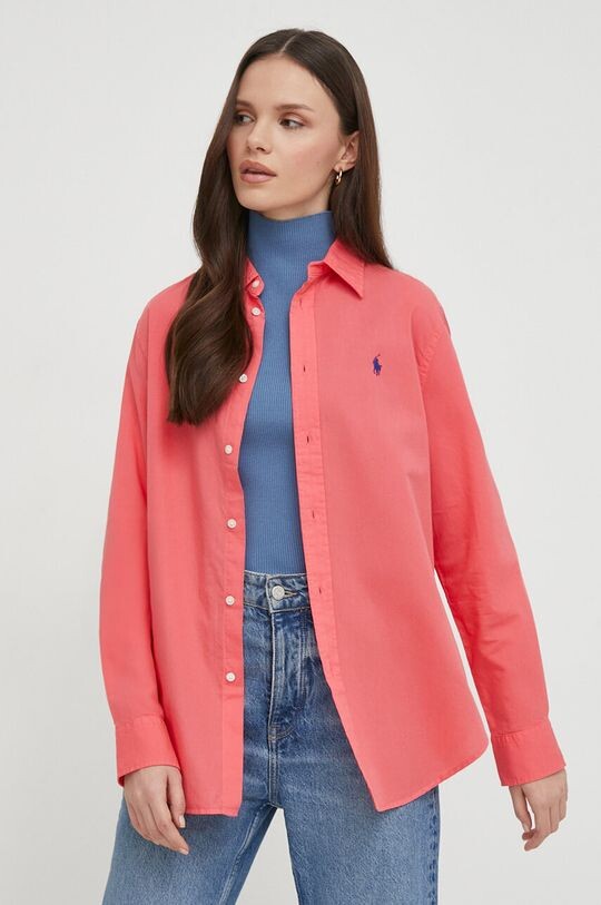 

Хлопчатобумажную рубашку Polo Ralph Lauren, красный
